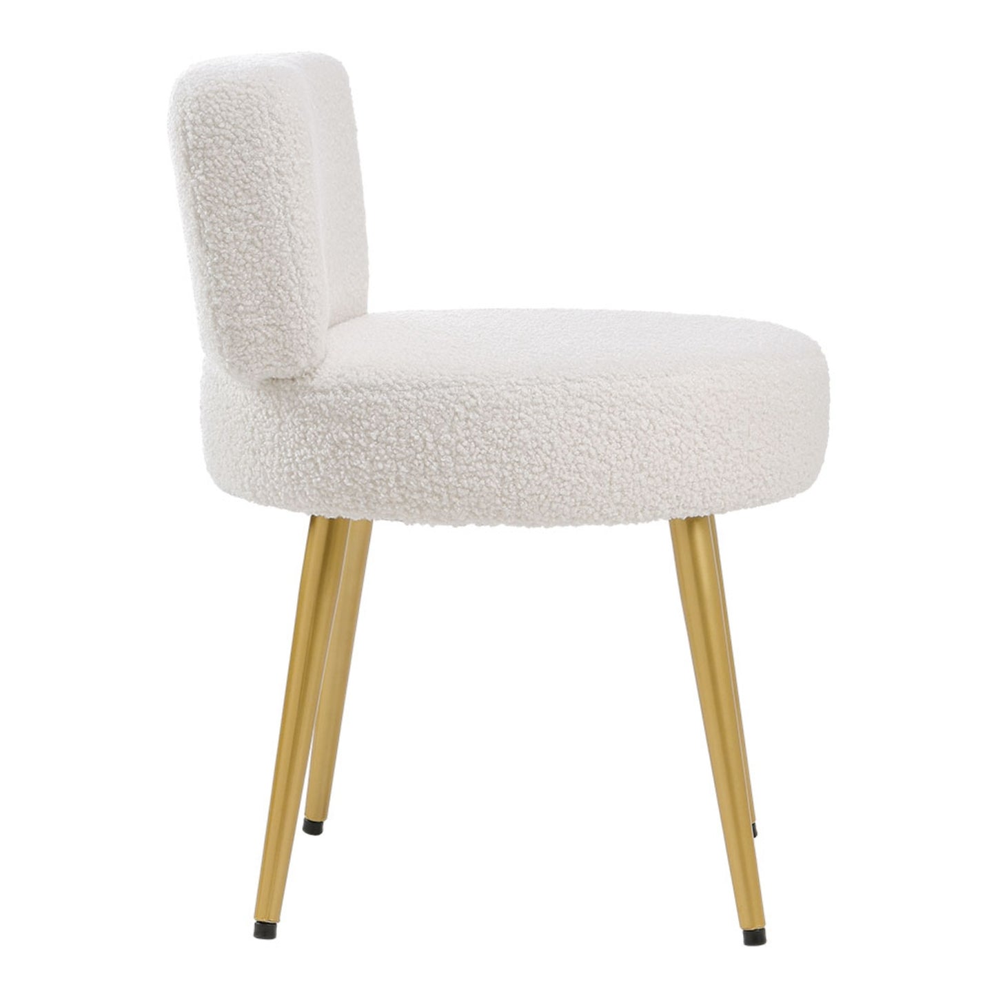 Vanity Stool Teddy Fabric with Metal Legs