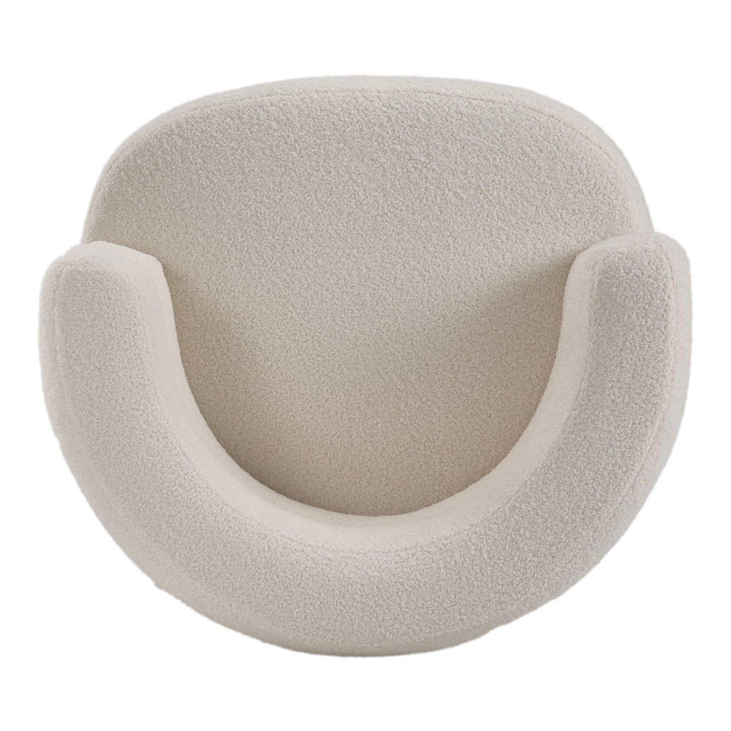 Cream Teddy Fur Upholstered Barrel Accent Chair