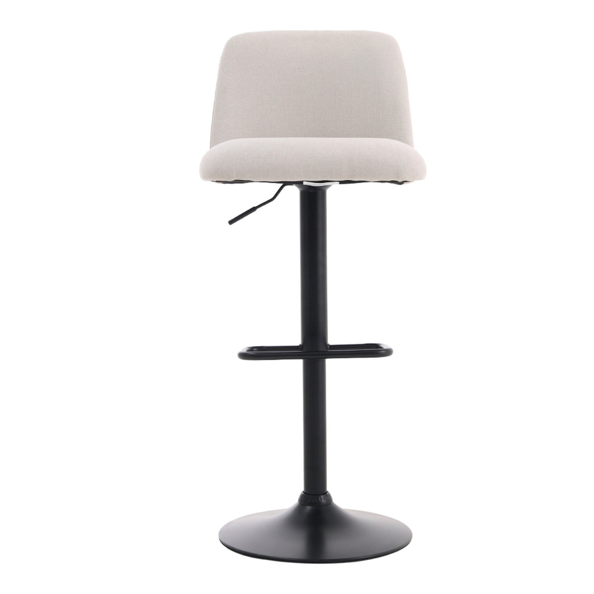 Set of 2 Beige Linen Adjustable Swivel Bar Stools