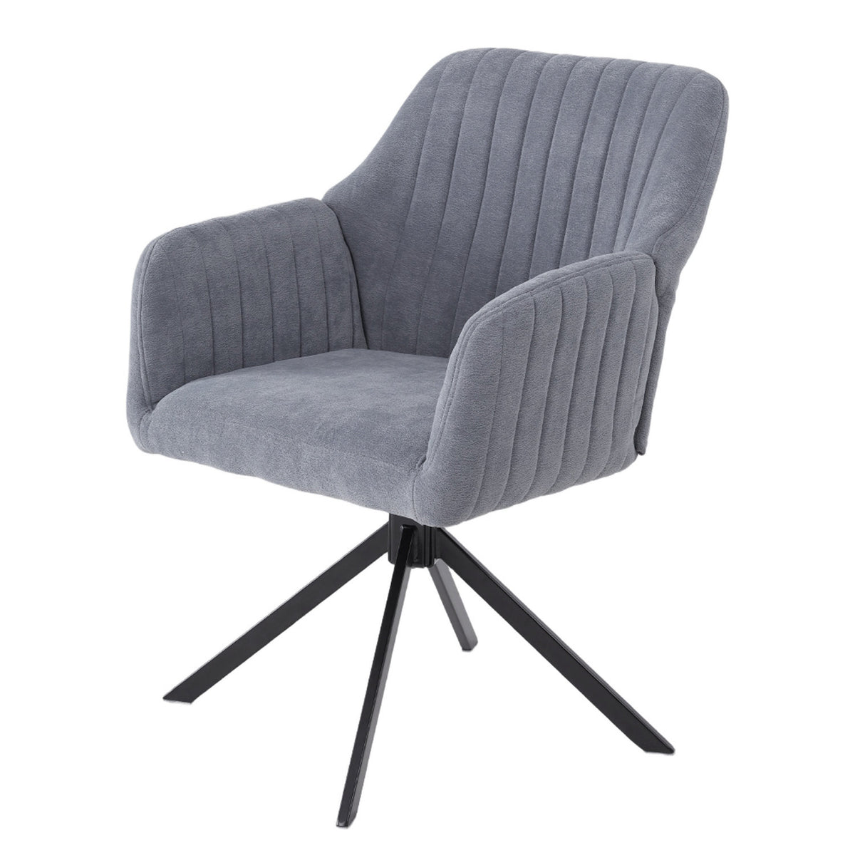 Teddy Fleece Upholstered Grey Swivel Chair