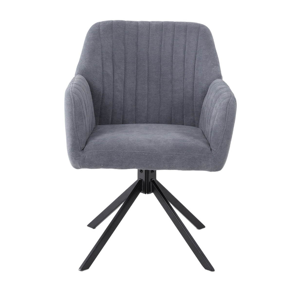 Teddy Fleece Upholstered Grey Swivel Chair