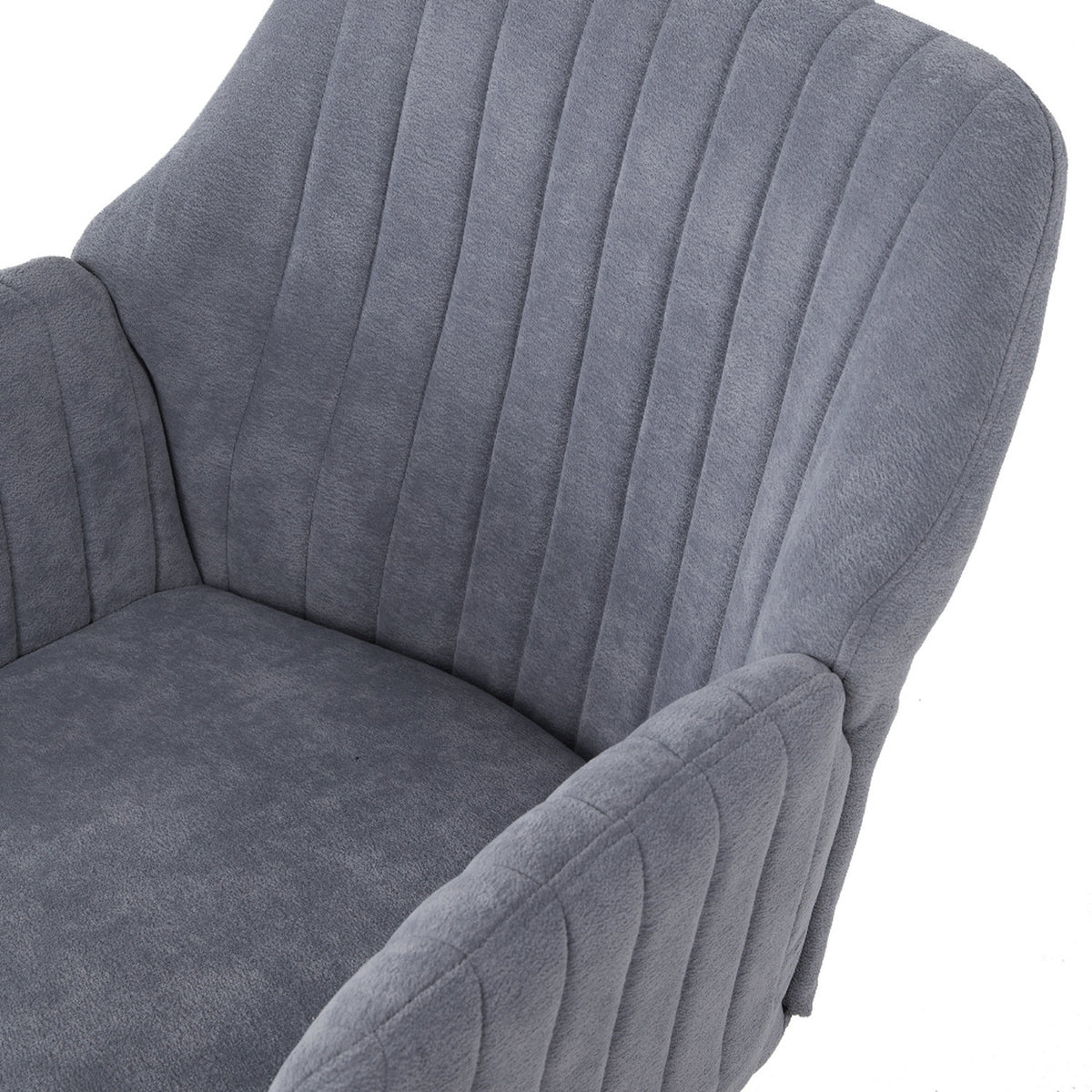 Teddy Fleece Upholstered Grey Swivel Chair