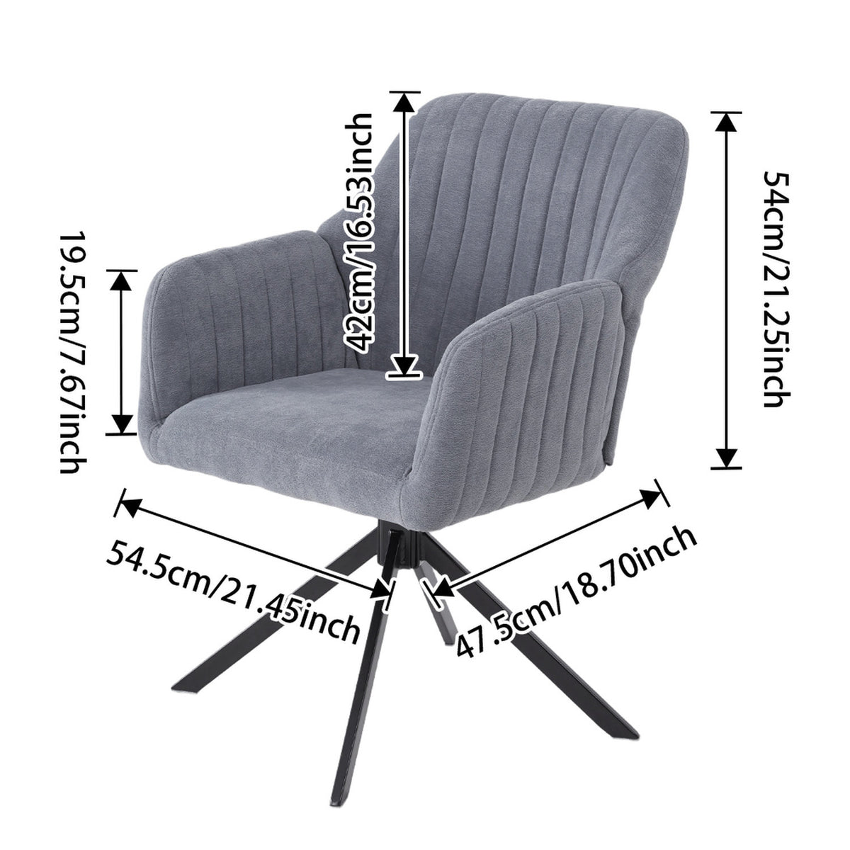 Teddy Fleece Upholstered Grey Swivel Chair