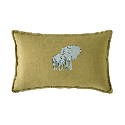 Sophie Allport ZSL Elephant Mustard Cushion (30cm x 50cm)