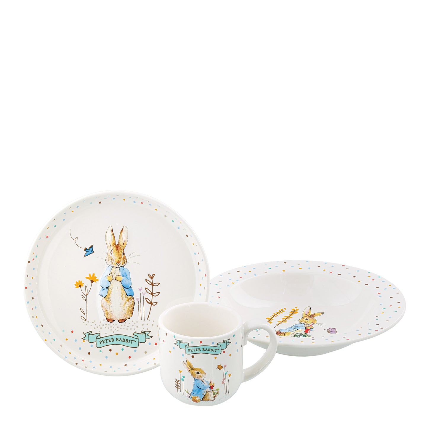 Beatrix Potter Peter Rabbit 3 Piece Ceramic Dinner Set