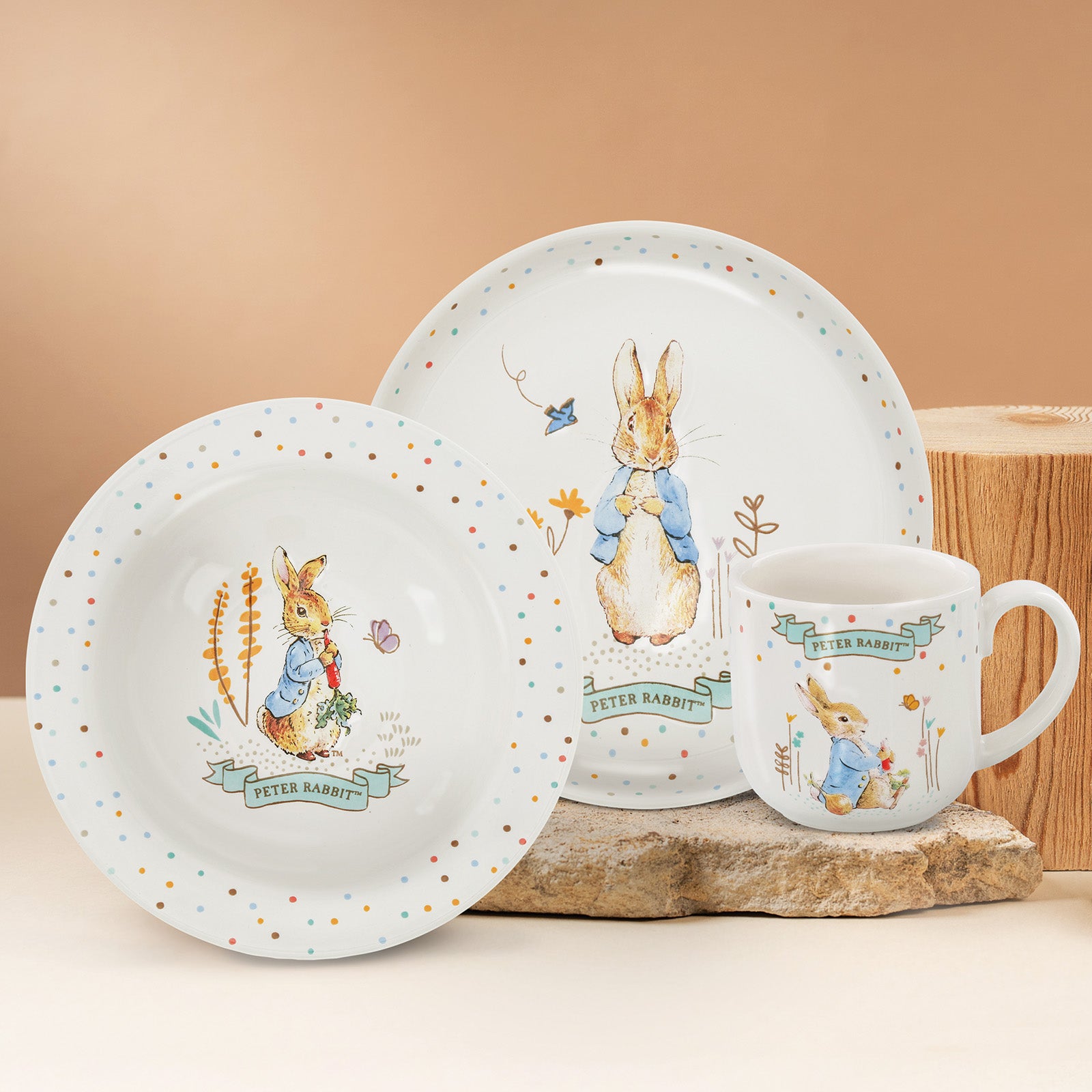 Beatrix Potter Peter Rabbit 3 Piece Ceramic Dinner Set – Julian Charles ...