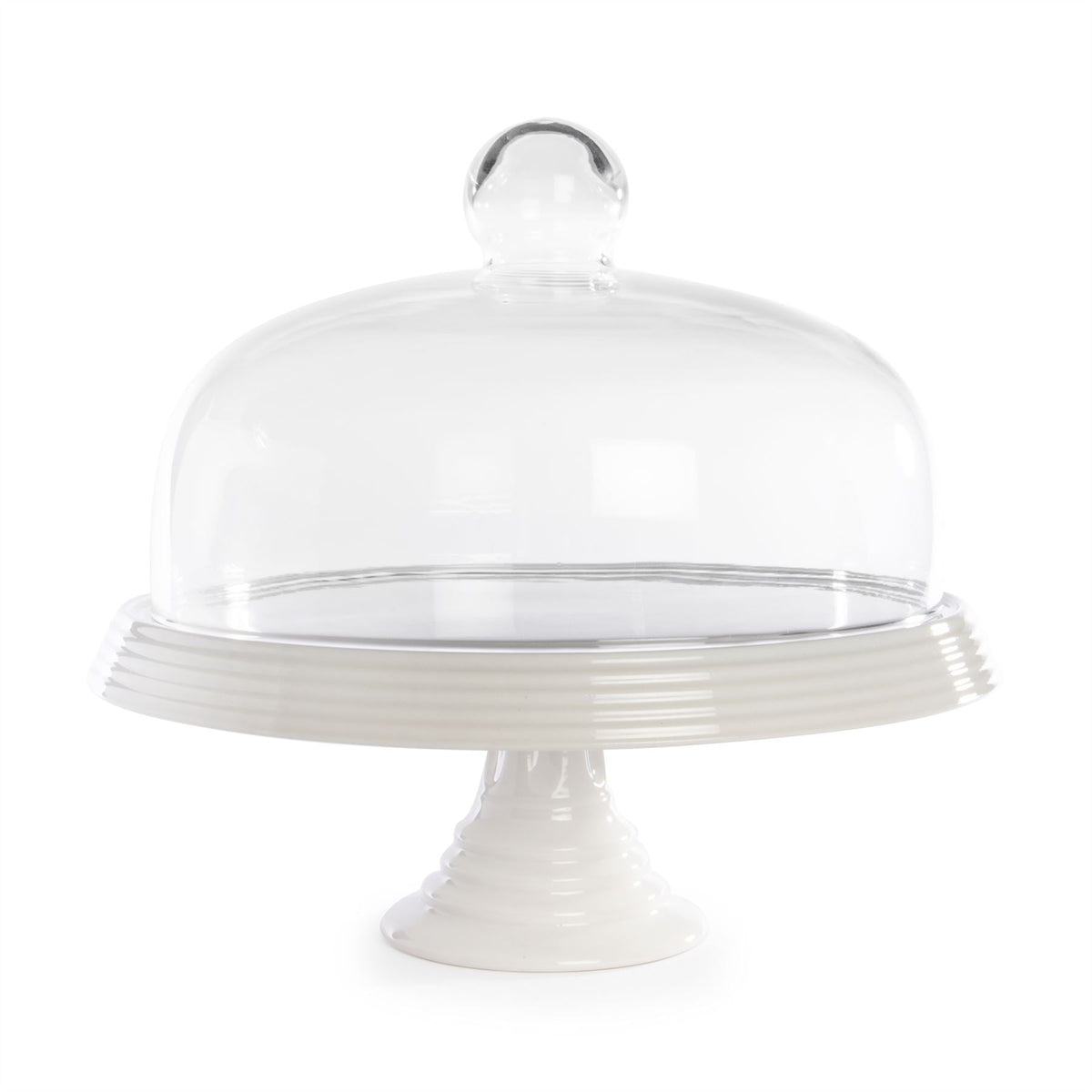 Ceramic Cake Stand with Glass Cover