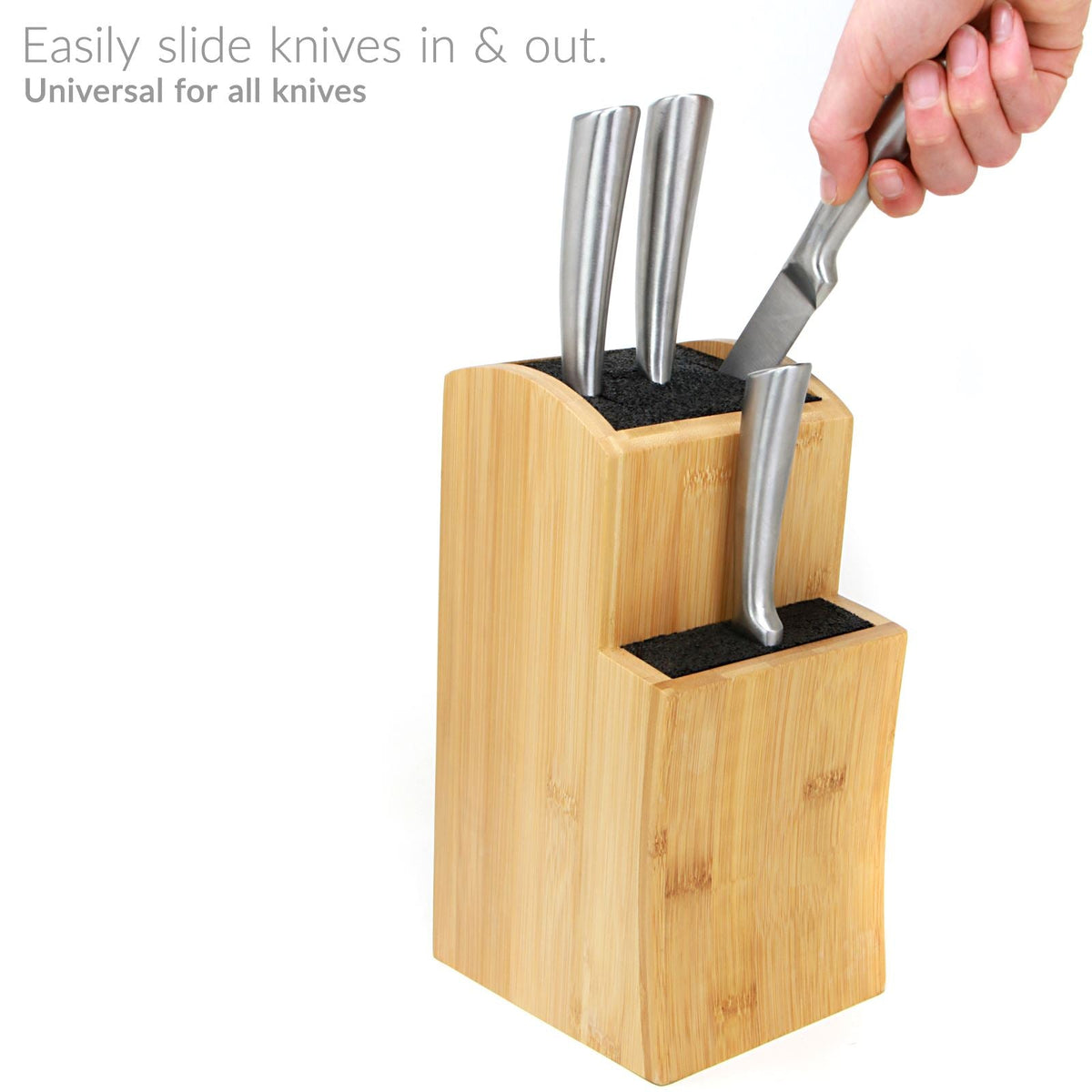 Universal Bamboo Knife Block