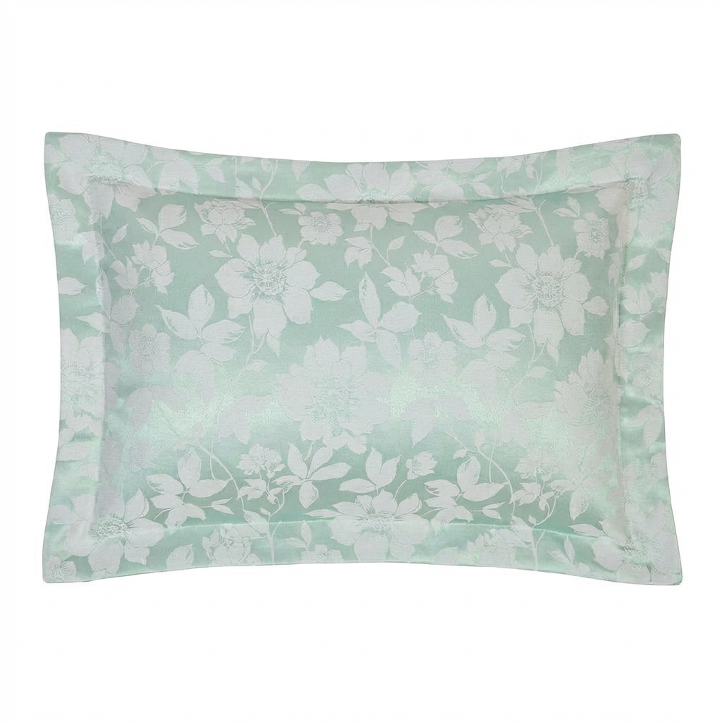 Lottie Soft Green Luxury Jacquard Oxford Pillowcase (Pair)