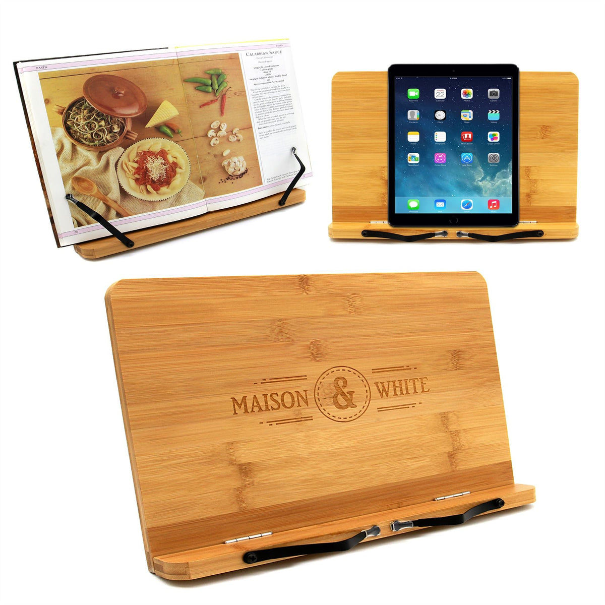 Bamboo Recipe Book Stand