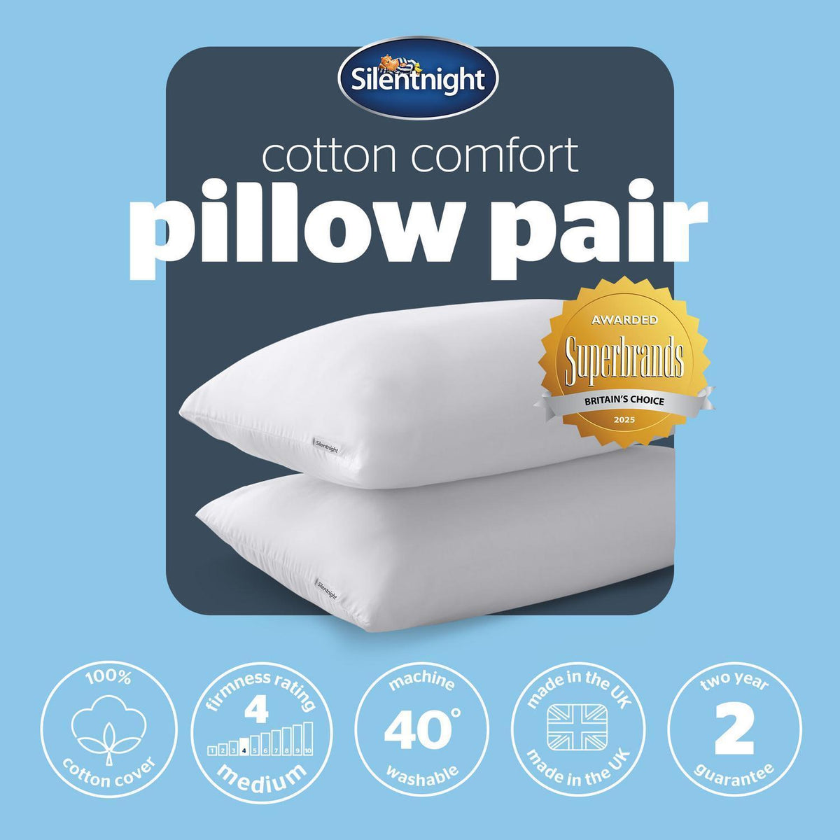 Silentnight Cotton Comfort Pillow Pair