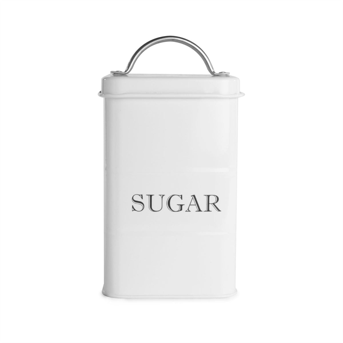 Stainless Steel Tea, Coffee & Sugar Canisters White