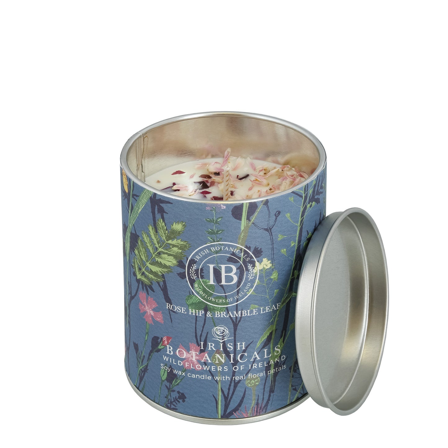 Irish Botanicals Rosehip & Bramble Leaf Tin Candle