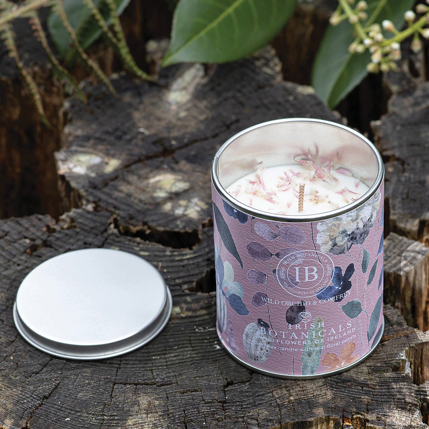 Irish Botanicals Wild Orchid & Comfrey Tin Candle