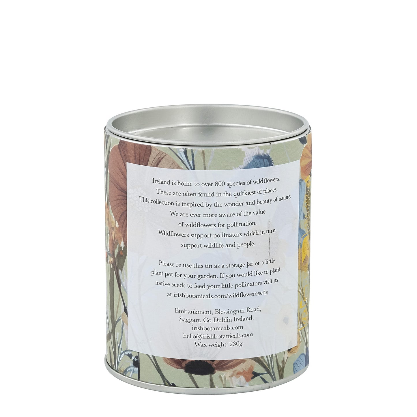 Irish Botanicals Wild Rose & Stinging Nettle Tin Candle