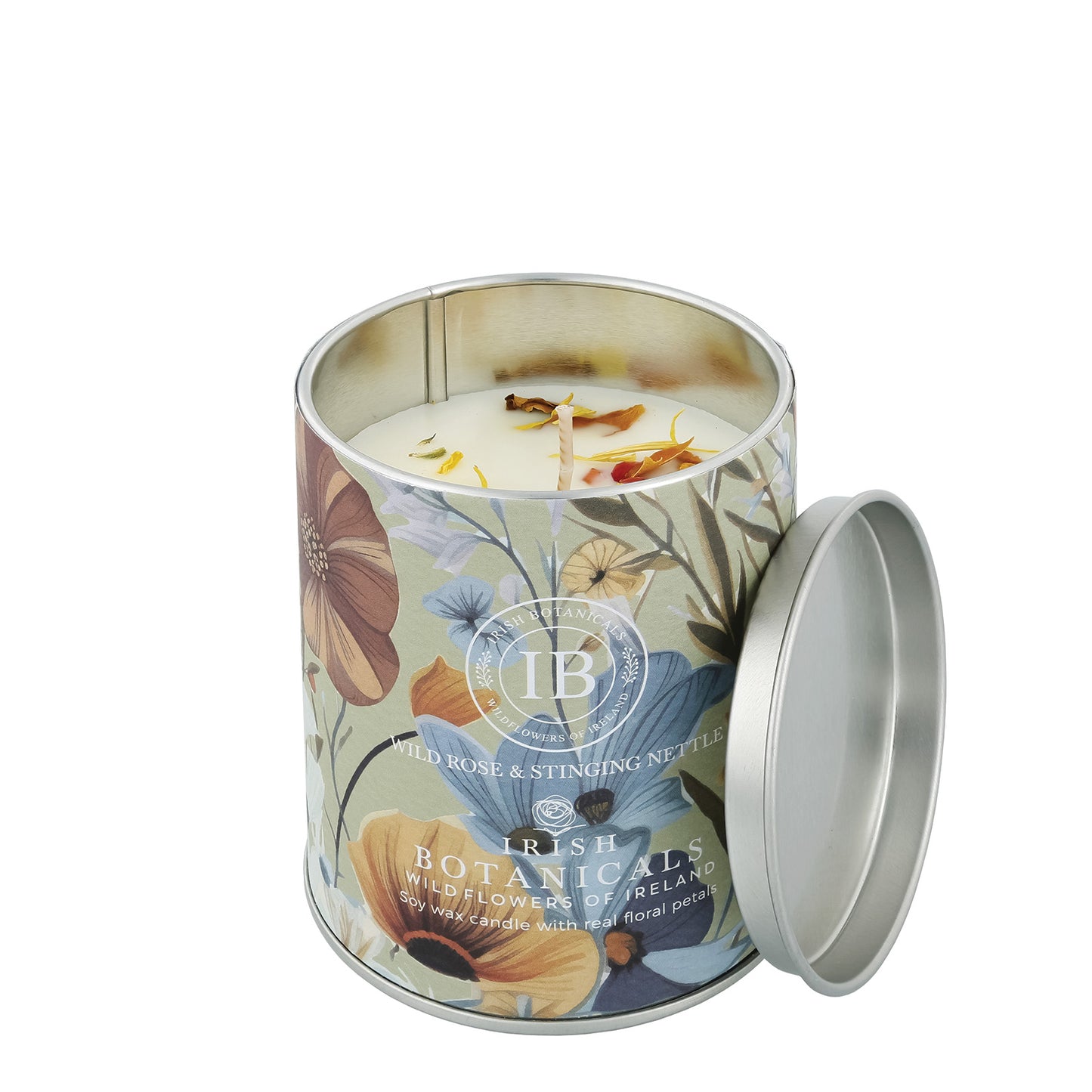 Irish Botanicals Wild Rose & Stinging Nettle Tin Candle