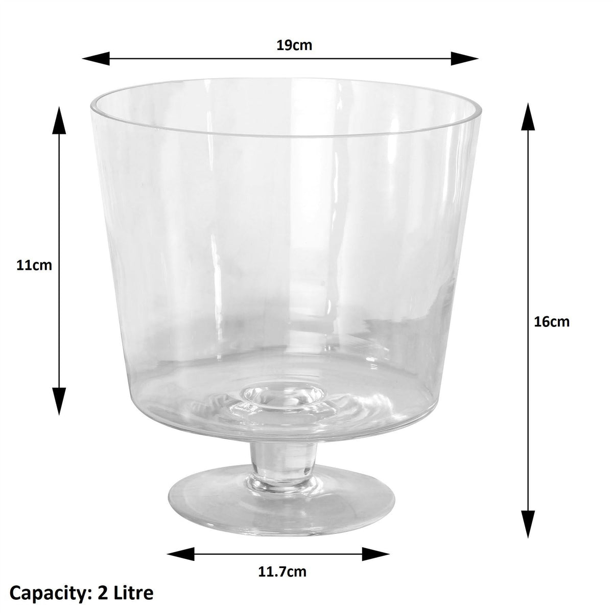 Footed Glass 2L Trifle Bowl