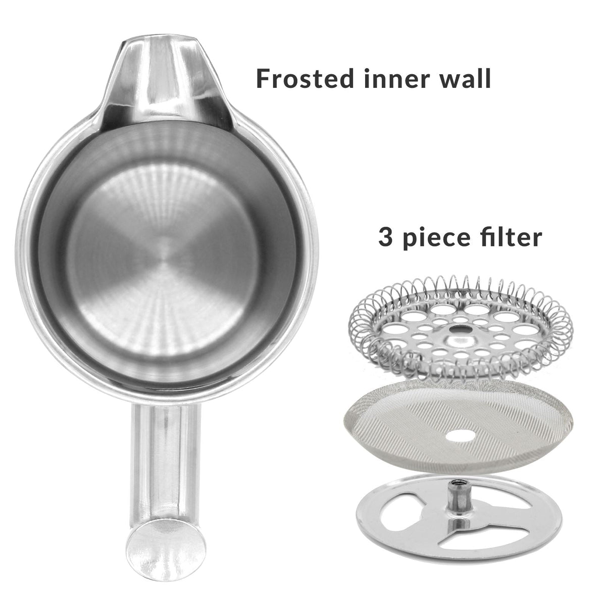 French Press Cafetiere Steel Coffee Maker 1000ml