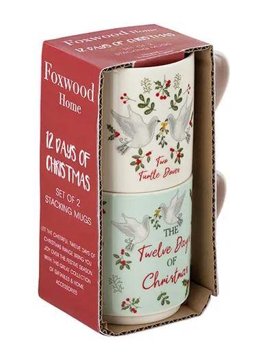Foxwood Home Twelve Days of Christmas Stacking Mugs