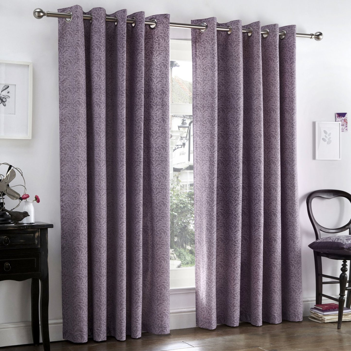 Hanworth Heather Eyelet Curtains