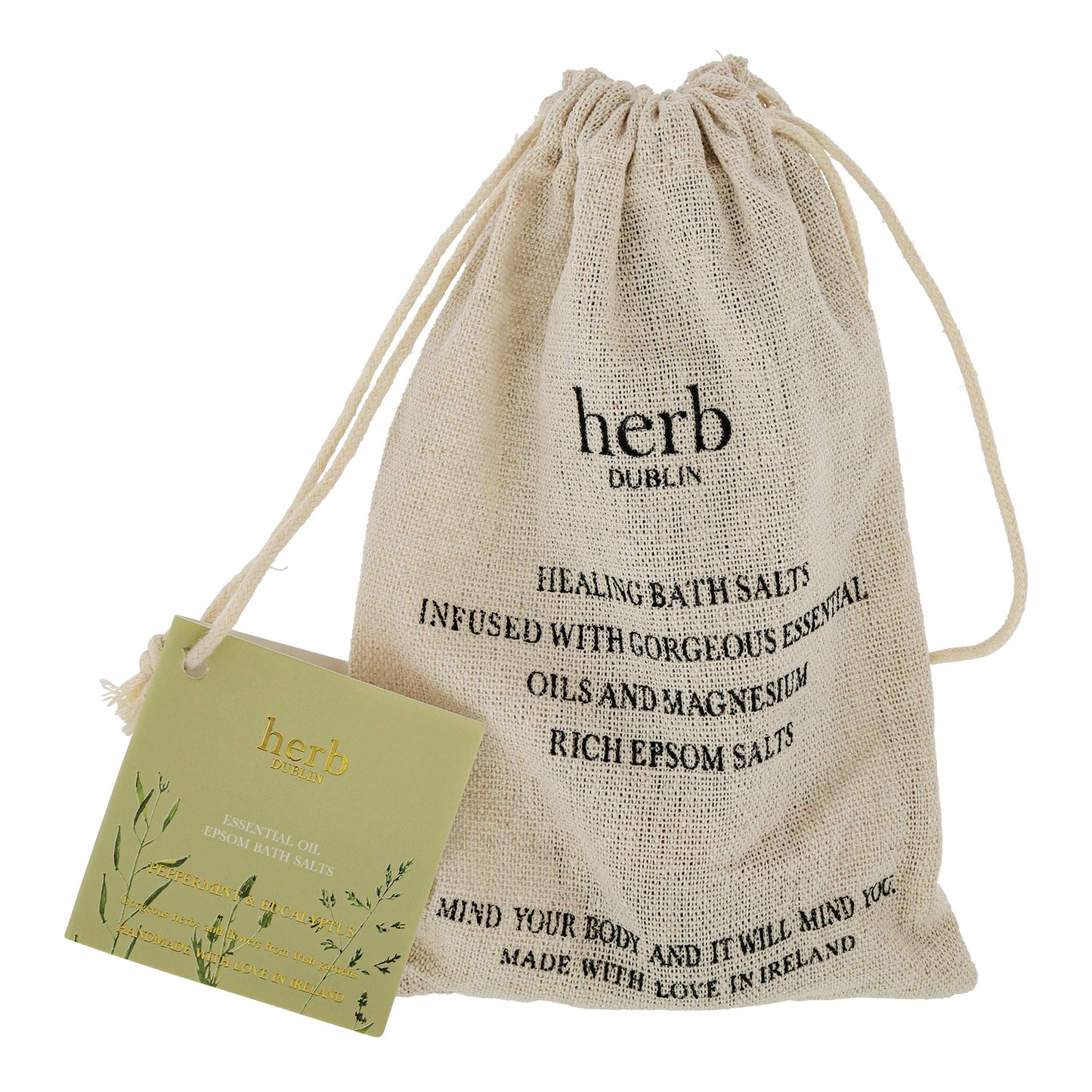 Herb Dublin Peppermint and Eucalyptus Bath Salts Jar