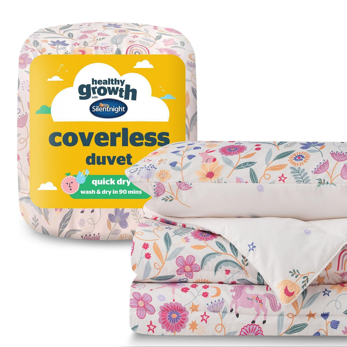 Silentnight Healthy Growth Unicorn Print 10.5 Tog Coverless Duvet