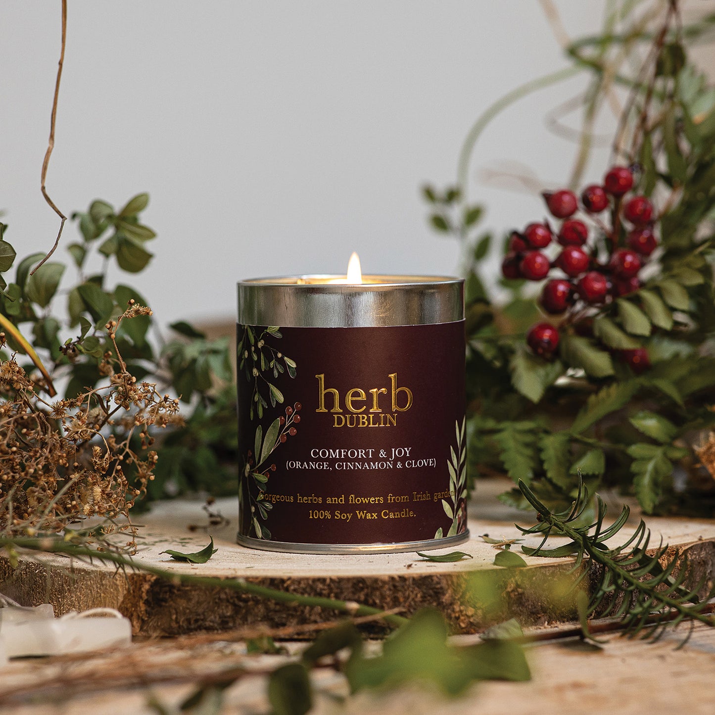 Herb Dublin Comfort and Joy Tin Candle