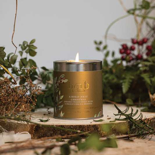 Herb Dublin Holly Jolly Christmas Tin Candle