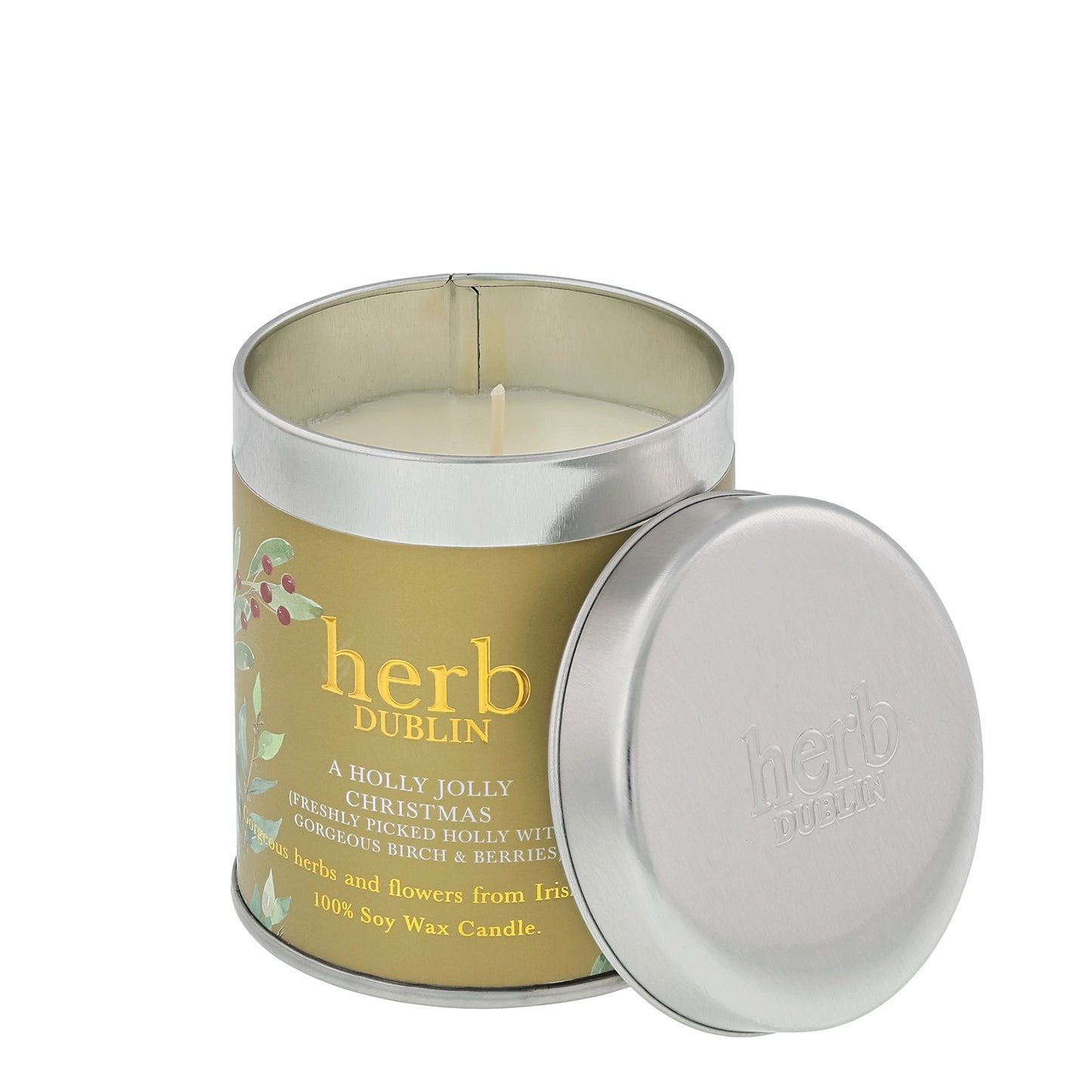 Herb Dublin Holly Jolly Christmas Tin Candle