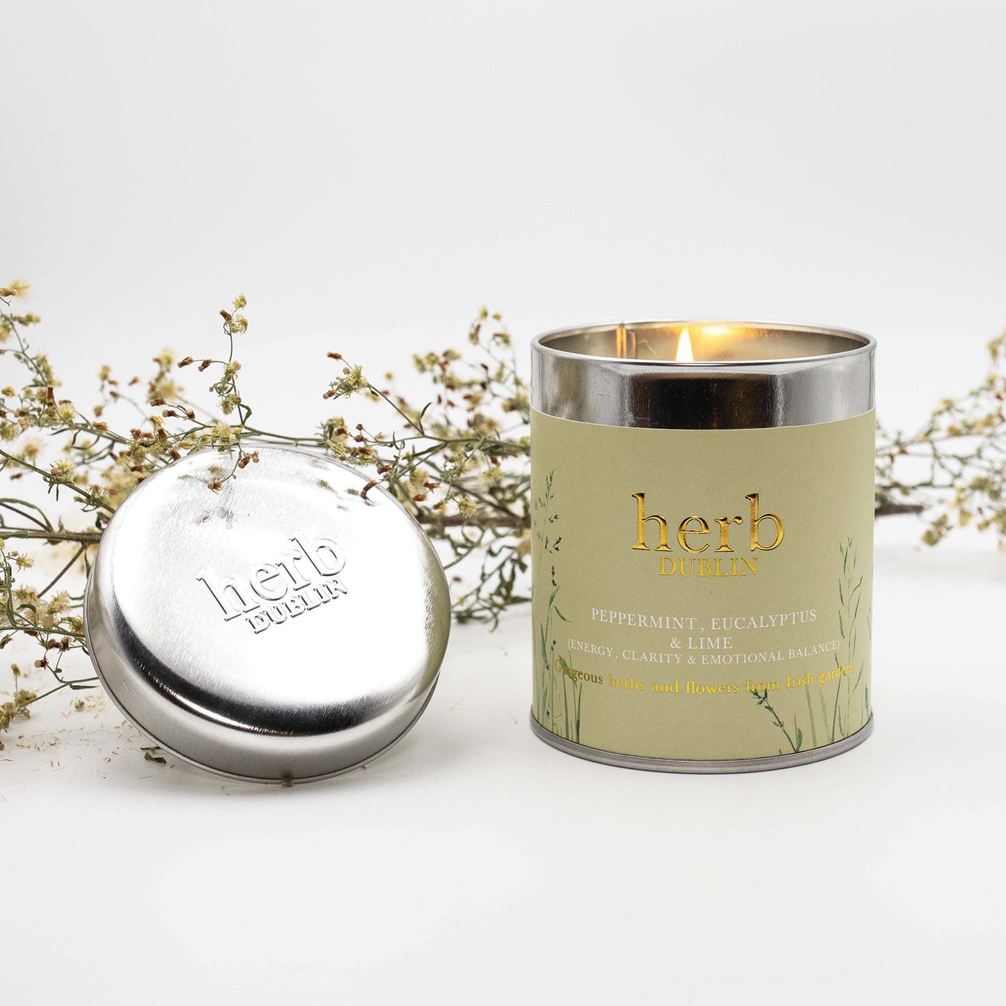 Herb Dublin Peppermint and Eucalyptus Tin Candle