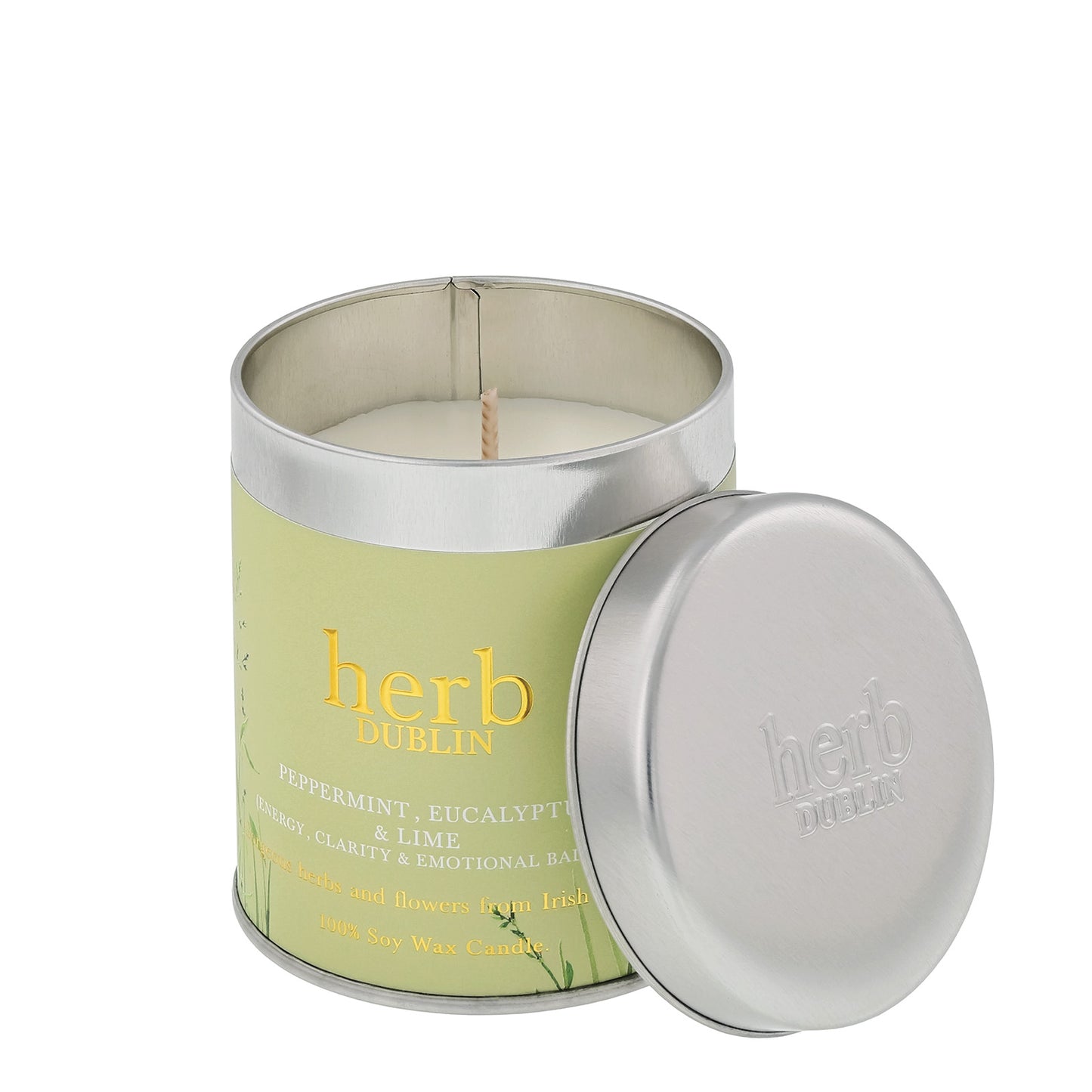 Herb Dublin Peppermint and Eucalyptus Tin Candle