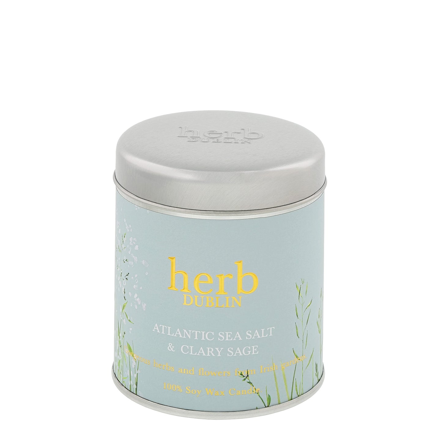 Herb Dublin Atlantic Sea Salt and Sage Tin Candle