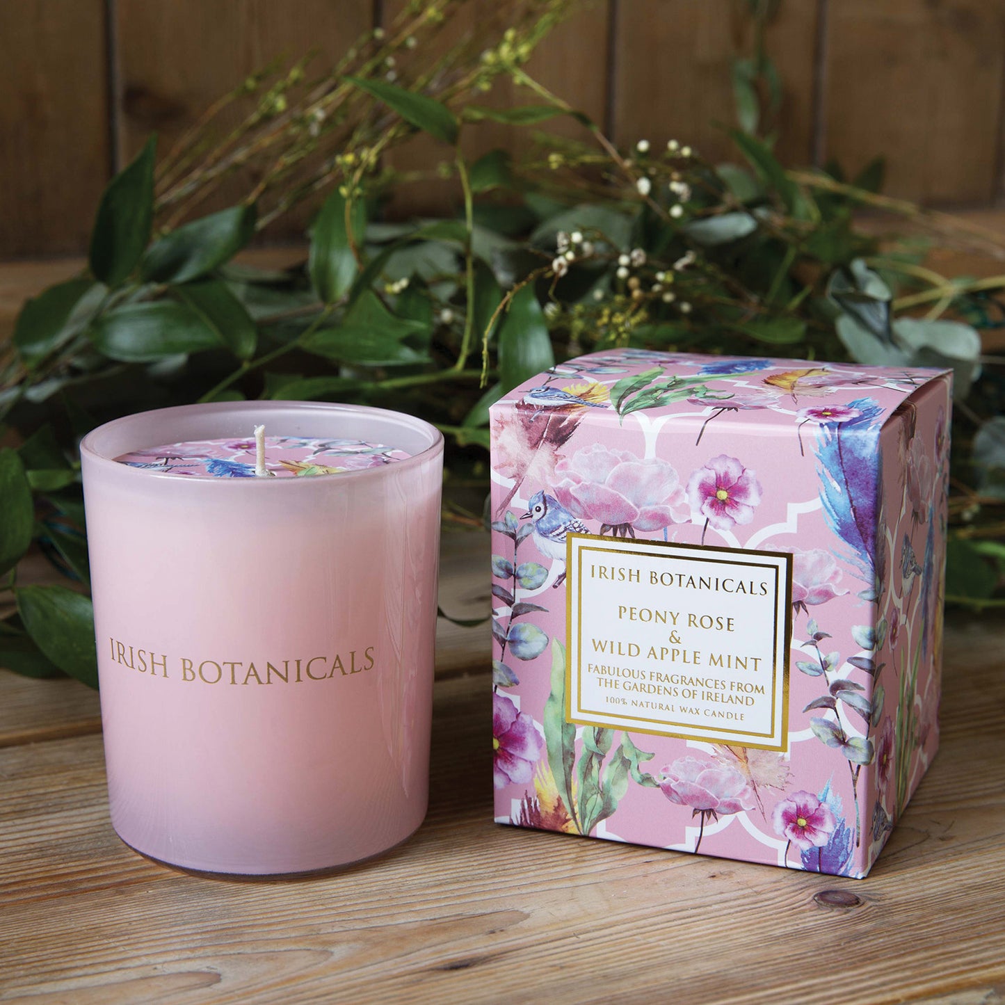 Irish Botanicals Peony Rose and Wild Apple Mint Candle