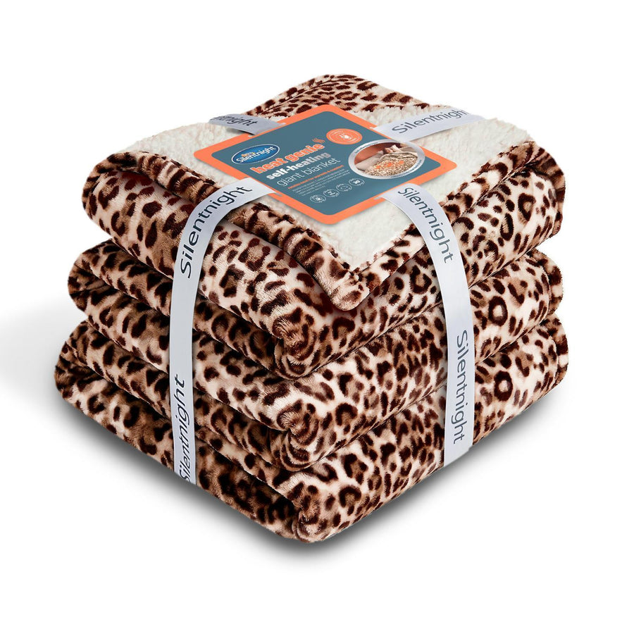 Silentnight Leopard Giant Heat Genie Faux Fur Blanket