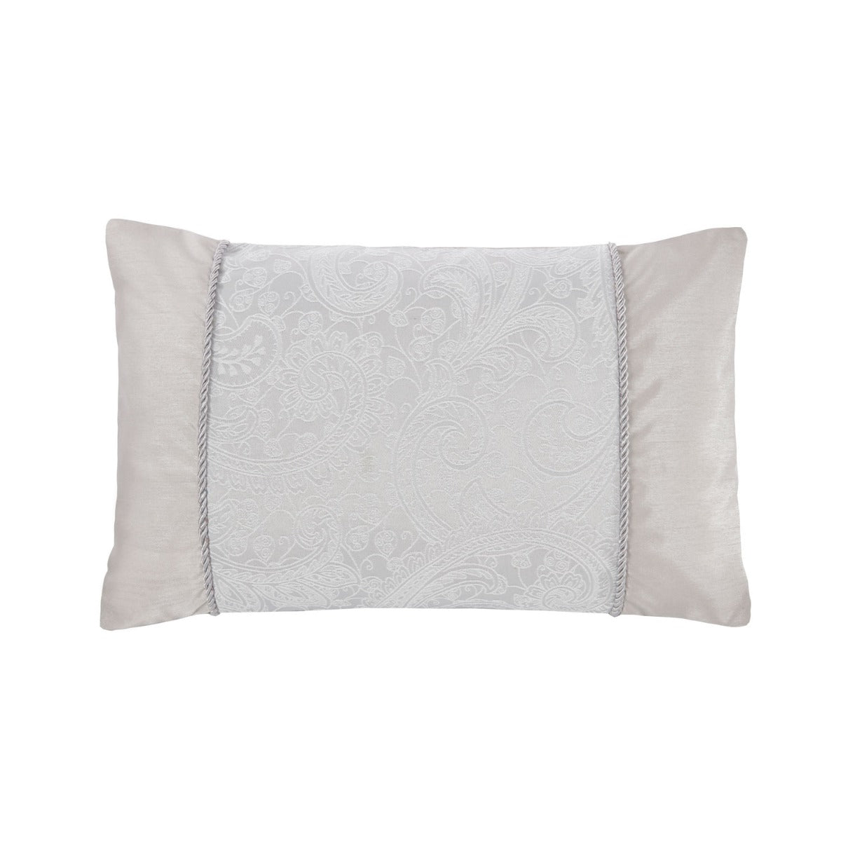 Paisley Silver Luxury Jacquard 6 Piece Bedding Bundle