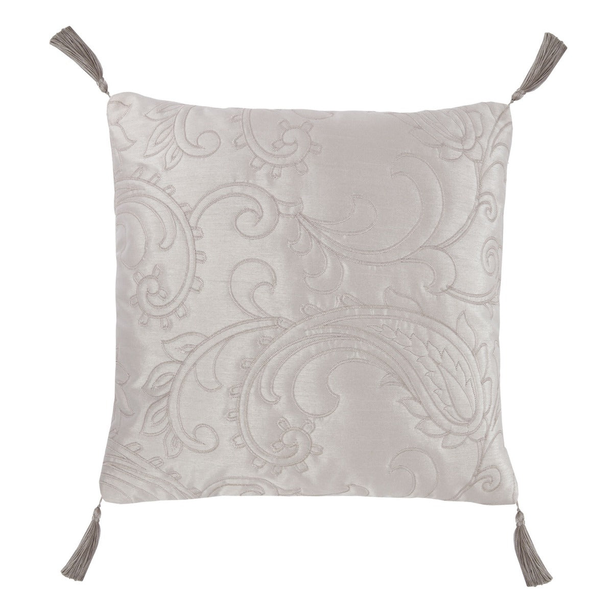 Paisley Silver Luxury Jacquard 6 Piece Bedding Bundle