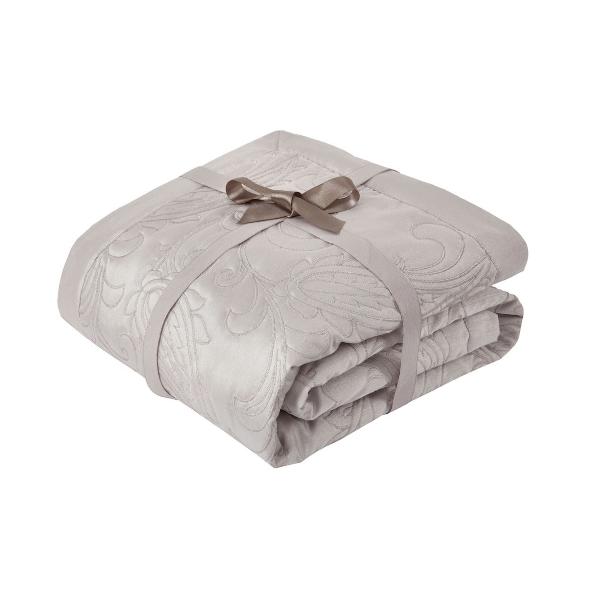 Paisley Silver Luxury Jacquard 6 Piece Bedding Bundle
