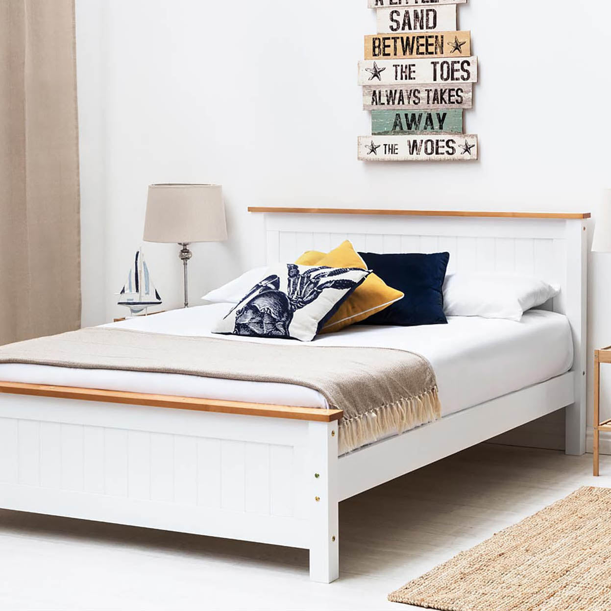 Rostherne Farmhouse White Wooden Bed