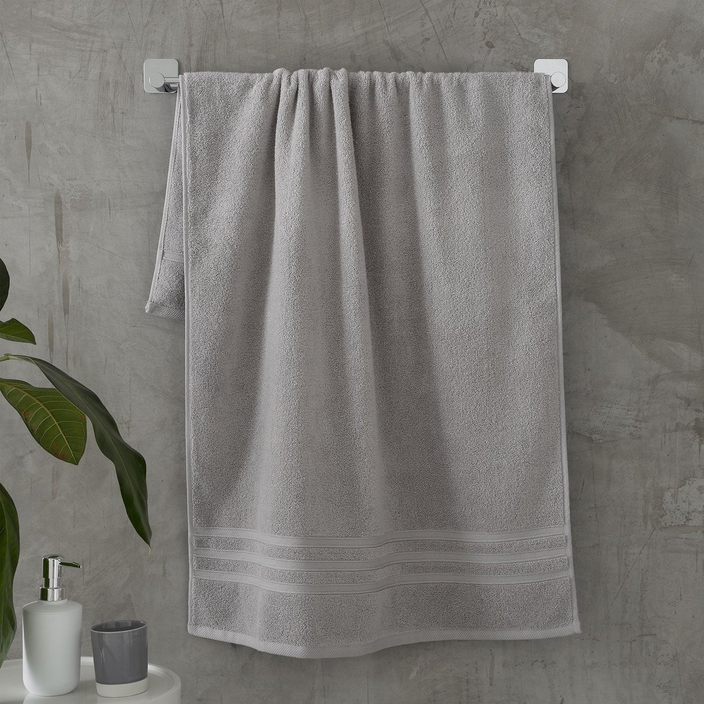 Catherine Lansfield Zero Twist Silver 450Gsm 100% Cotton Towels