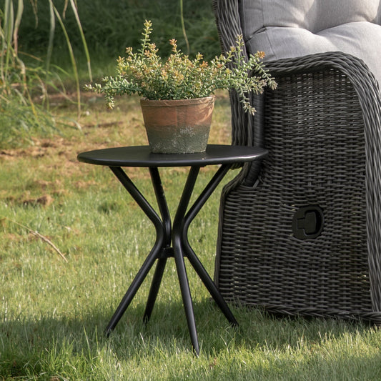 Vernier Black Round Outdoor Side Table