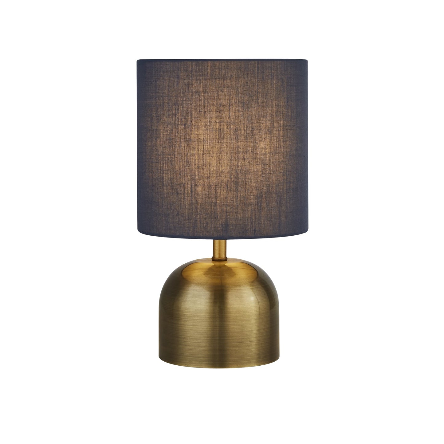 Satin Brass & Navy Shade Touch Lamp