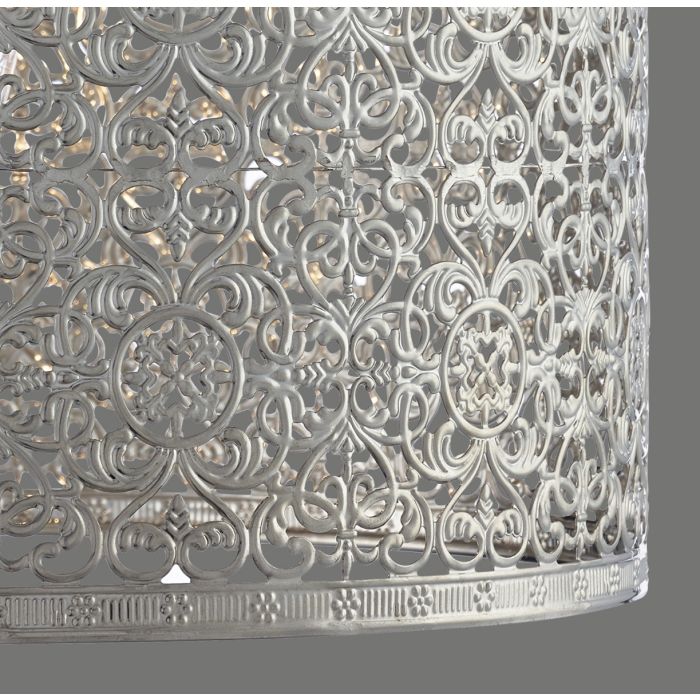 Chrome Metal Fretwork Pattern Ceiling Shade