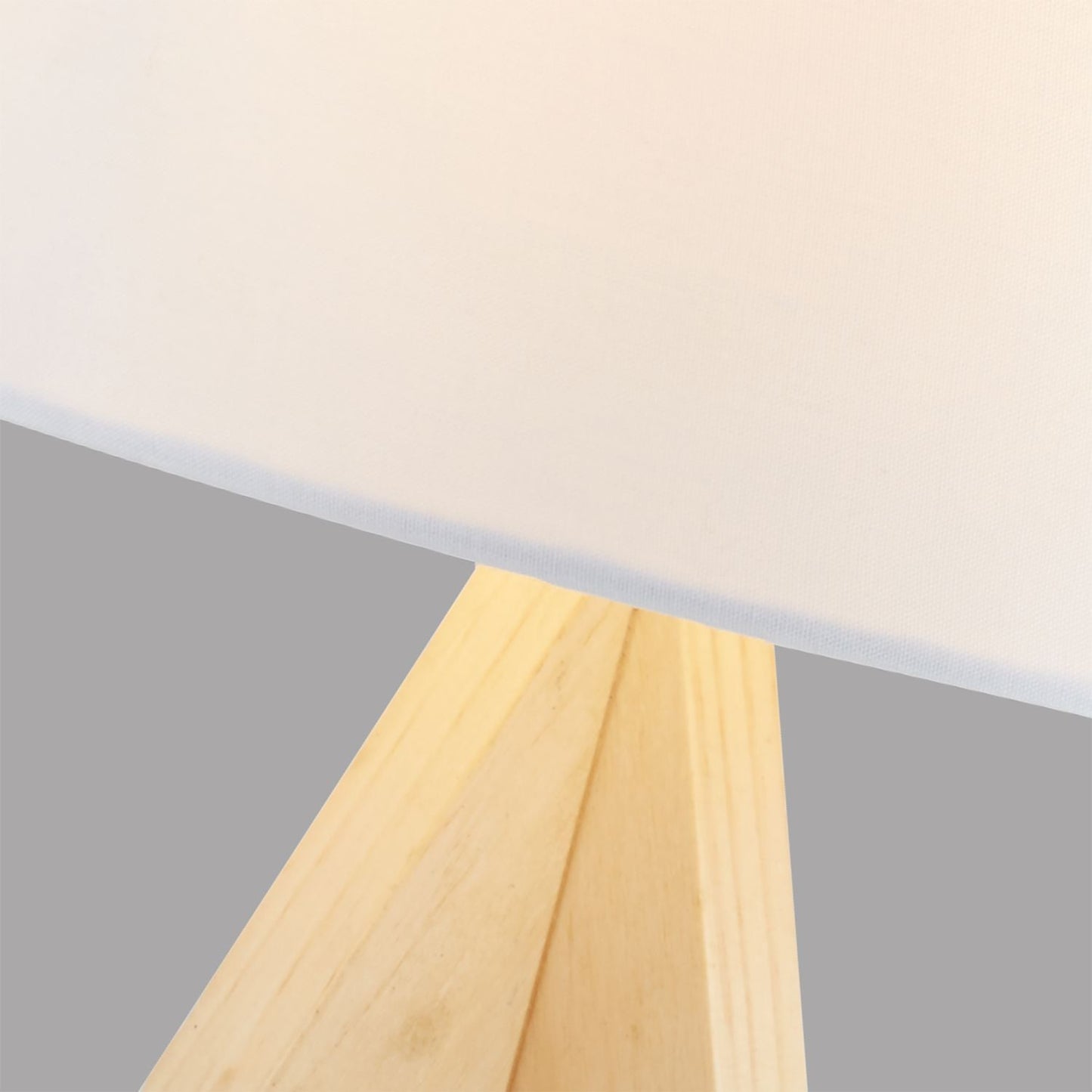 Wood Tripod Base Table Lamp With White Shade