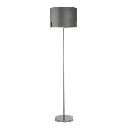 Texture Grey Velvet Floor Lamp