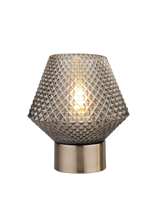 Textured Smoked Glass Table Lamp