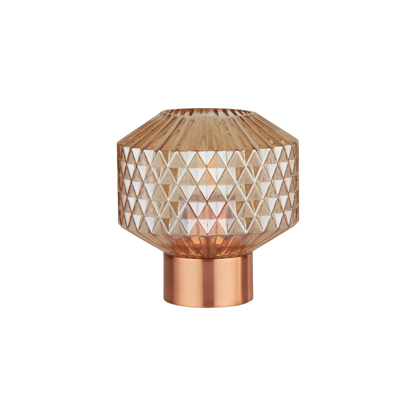 Textured Amber Glass Table Lamp