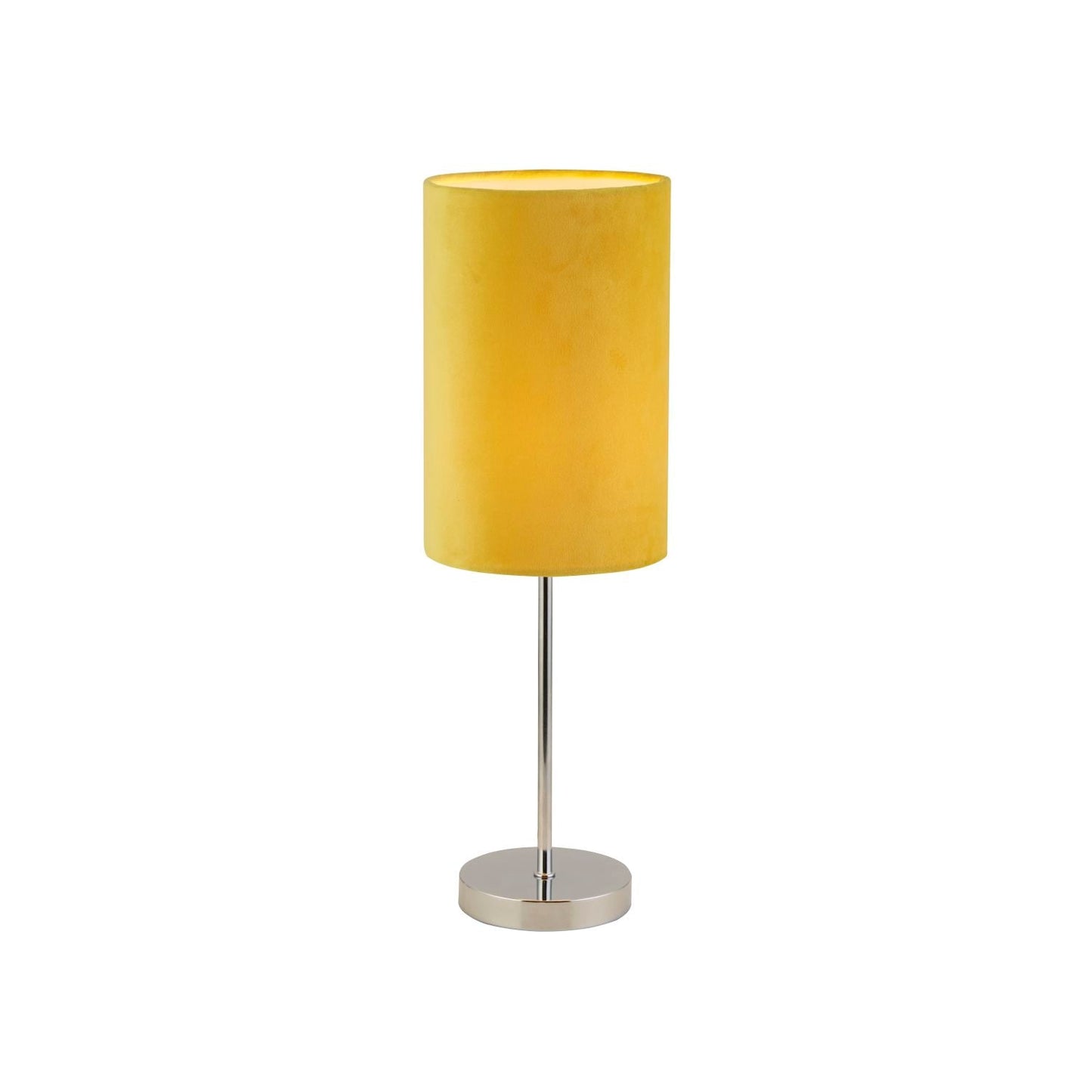 Ochre Velvet & Chrome Table Lamp
