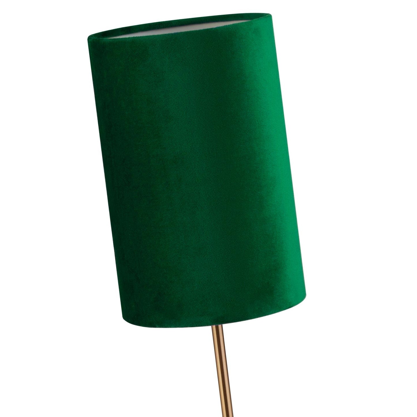 Deep Green Velvet & Dark Gold Table Lamp