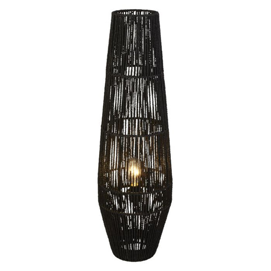 Black Rattan Floor Lamp
