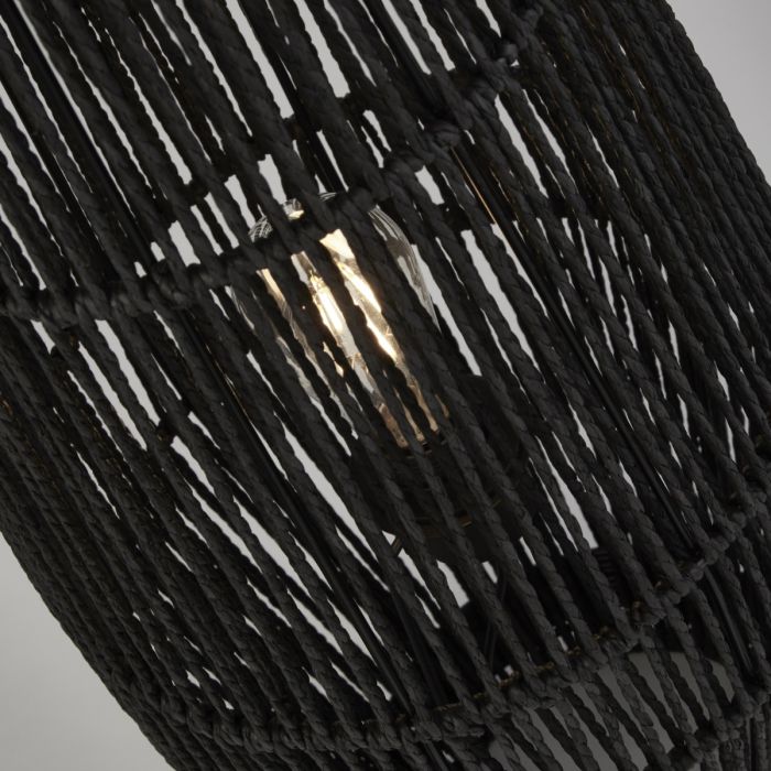Black Rattan Floor Lamp